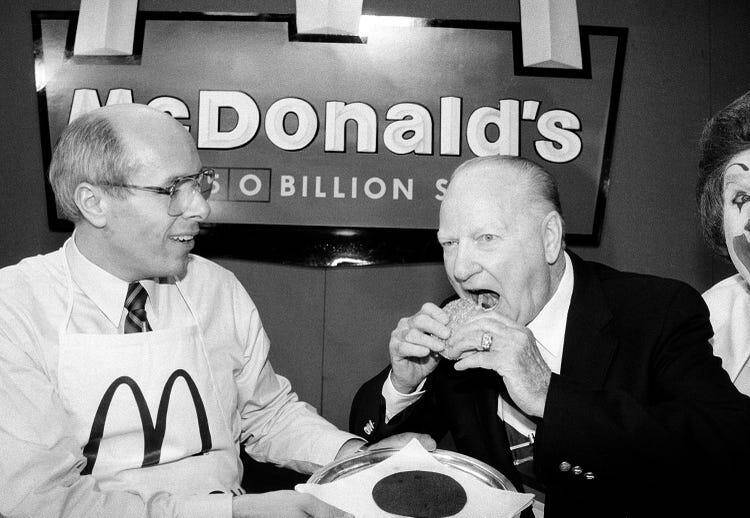The McDonald Brothers, enjoying a McMeal.